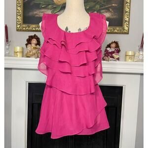 Lauren Conrad Women’s Sheer Ruffled Blouse Size Small